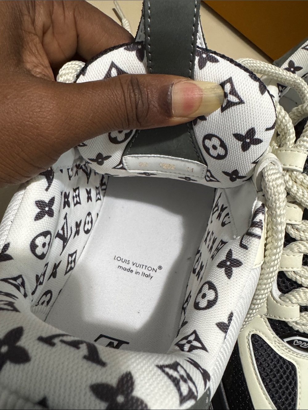 Louis Vuitton Black and White Chunky Lace-Up Sneakers - Picture 7 of 8